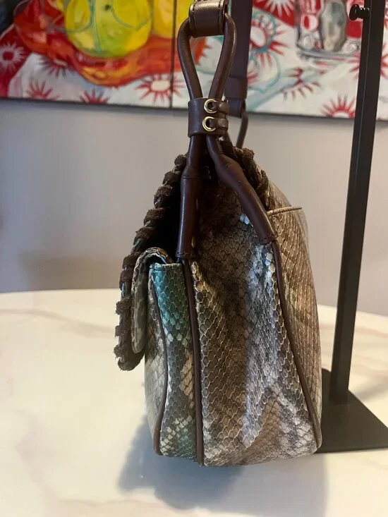 RAFE New York Snakeskin Embossed Leather Whipstitch Crossbody Bag - Picture 4 of 16